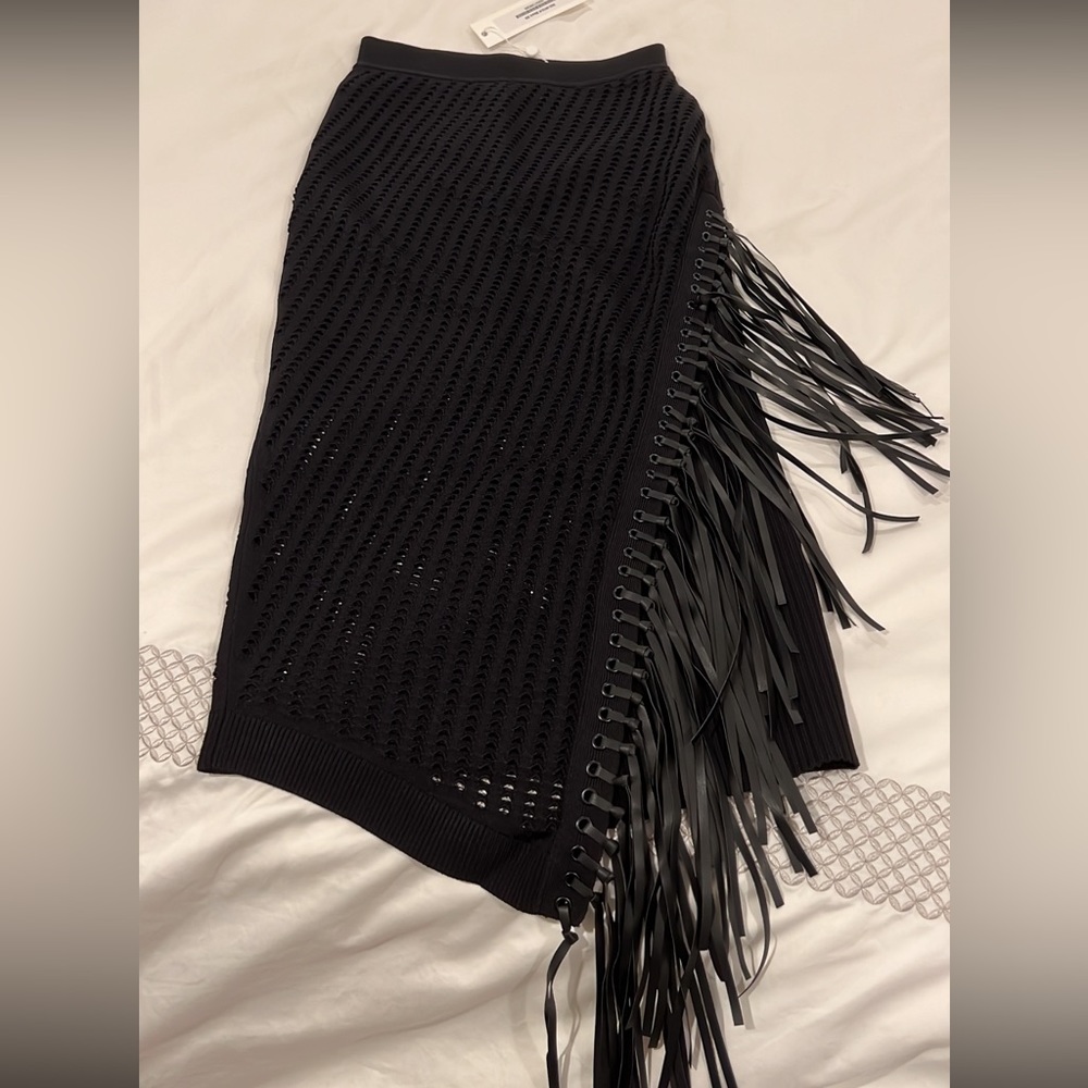 JONATHAN SIMKHAI Jensie midi skirt in black